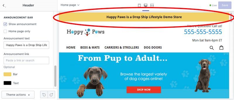 shopify store announcement bar shopify store announcement bar