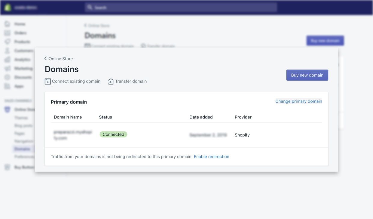 Domains for Shopify Store