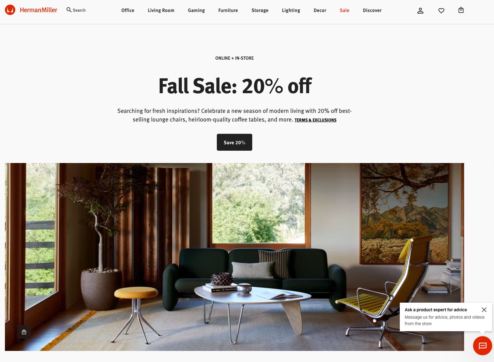 Herman Miller Homepage - Screenshot