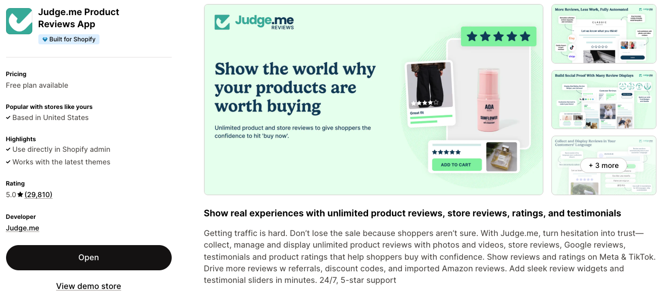 Judge.me - Shopify Reviews App Judge.me - Shopify Reviews App - Shopify App Store Preview