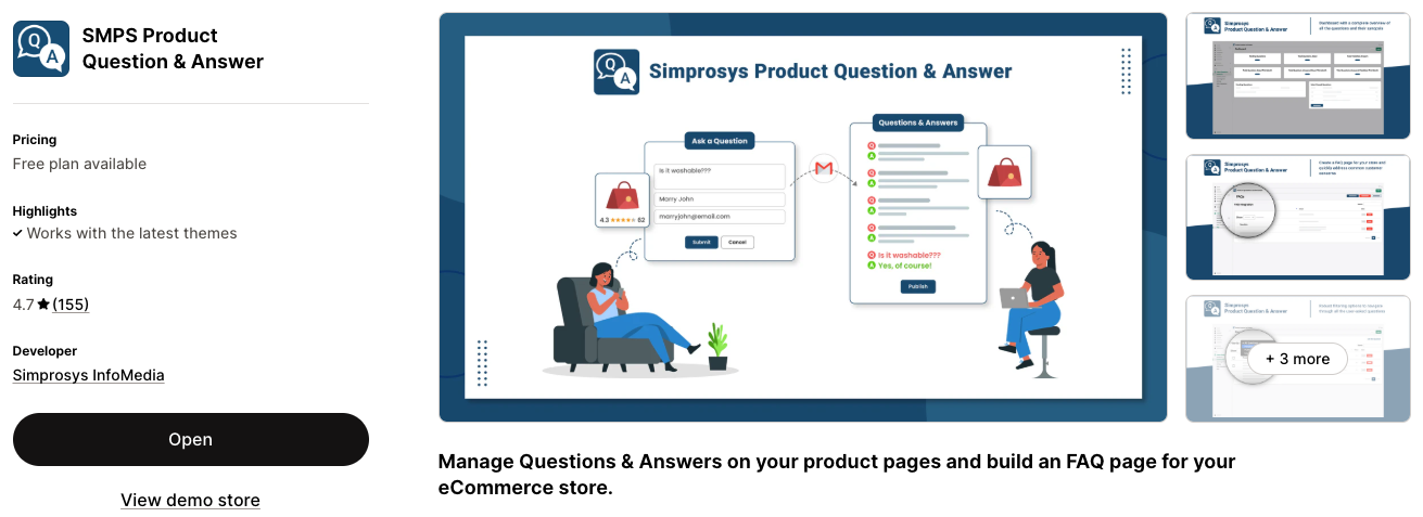 SMPS Product Question & Answer - Shopify App Store Preview