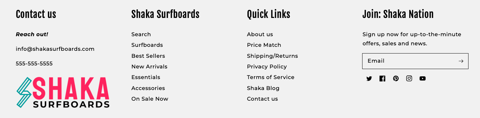 Shopify Footer Example For High-Ticket Dropshippers