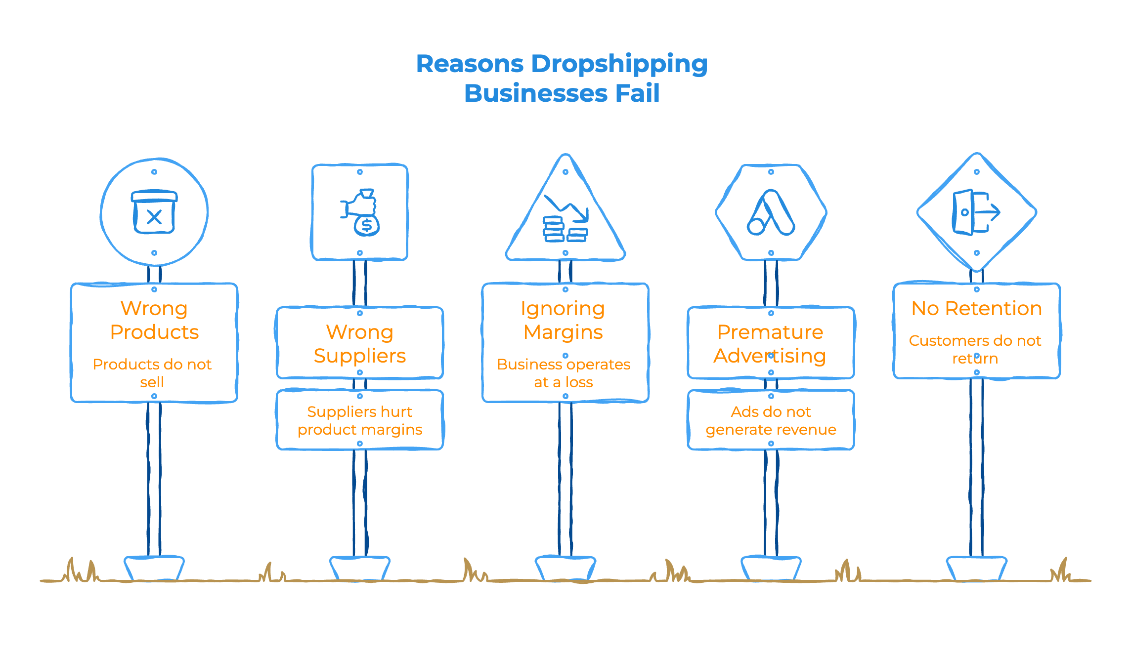 Reasons Dropshipping Businesses Fail - Infographic