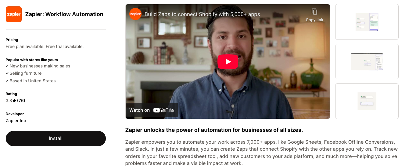 Zapier Shopify App
